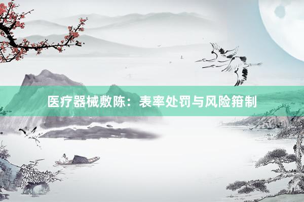 医疗器械敷陈：表率处罚与风险箝制